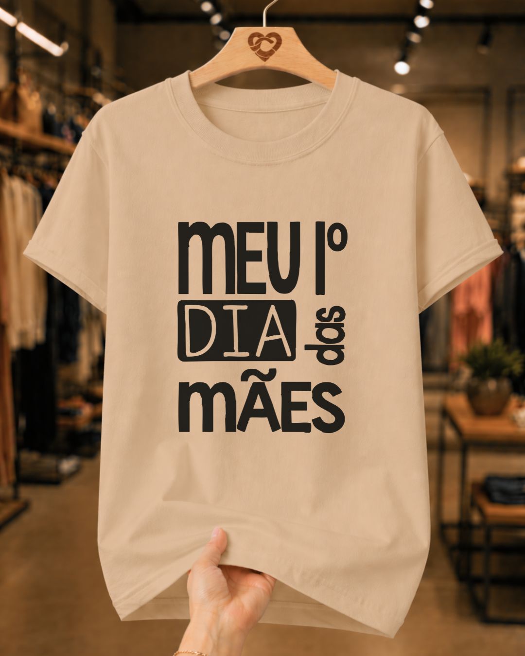 Camiseta Feminina 100% Algodão "Meu 1º Dia Das Mães" Dia Das Mães