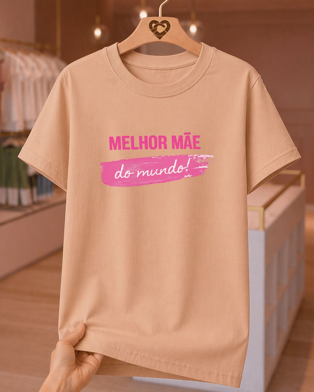 Camiseta 100% Algodão Feminina "Melhor Mãe Do Mundo" Dia Das Mães
