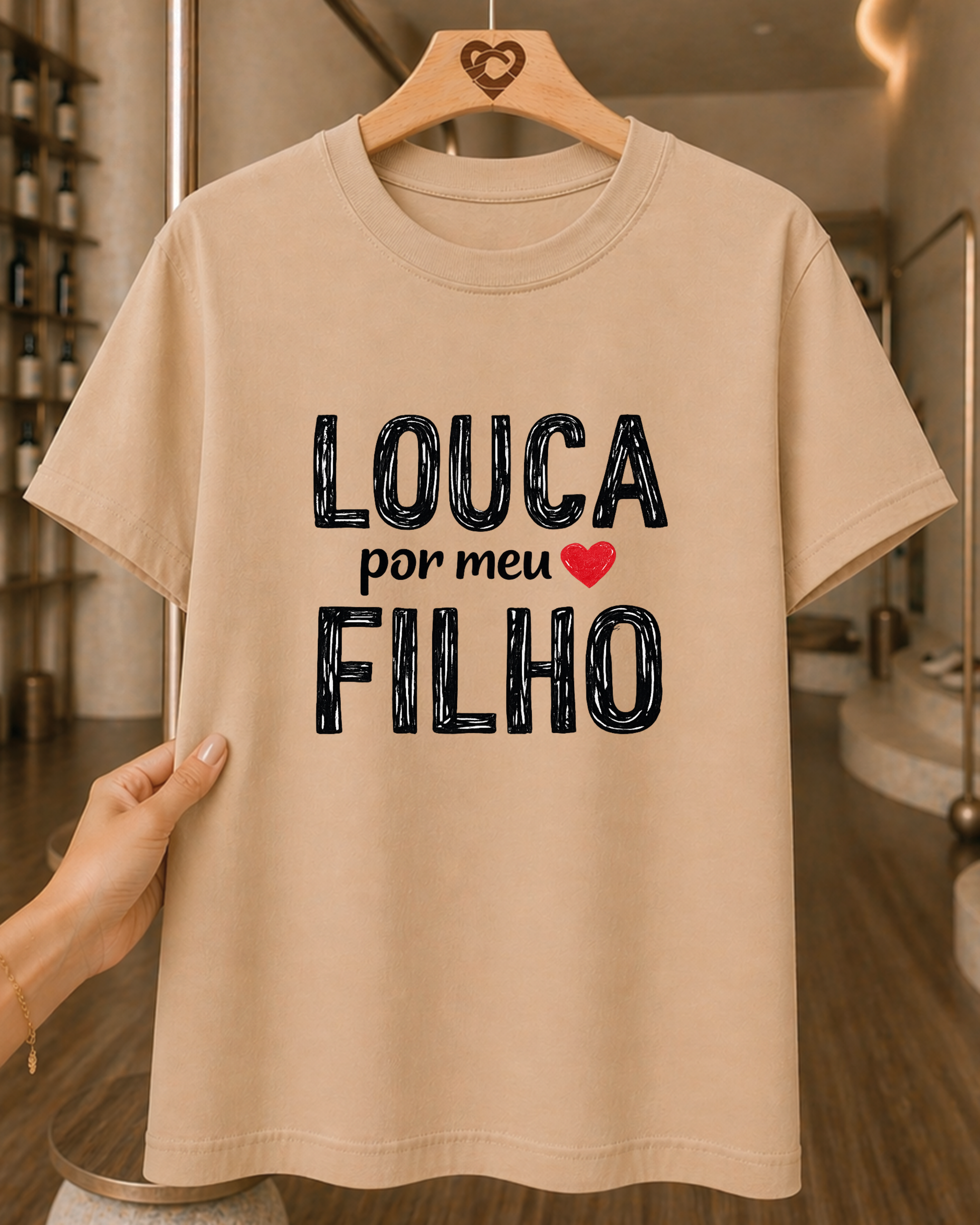 Camiseta Feminina 100% Algodão "Louca Por Meu Filho" Dia Das Mães