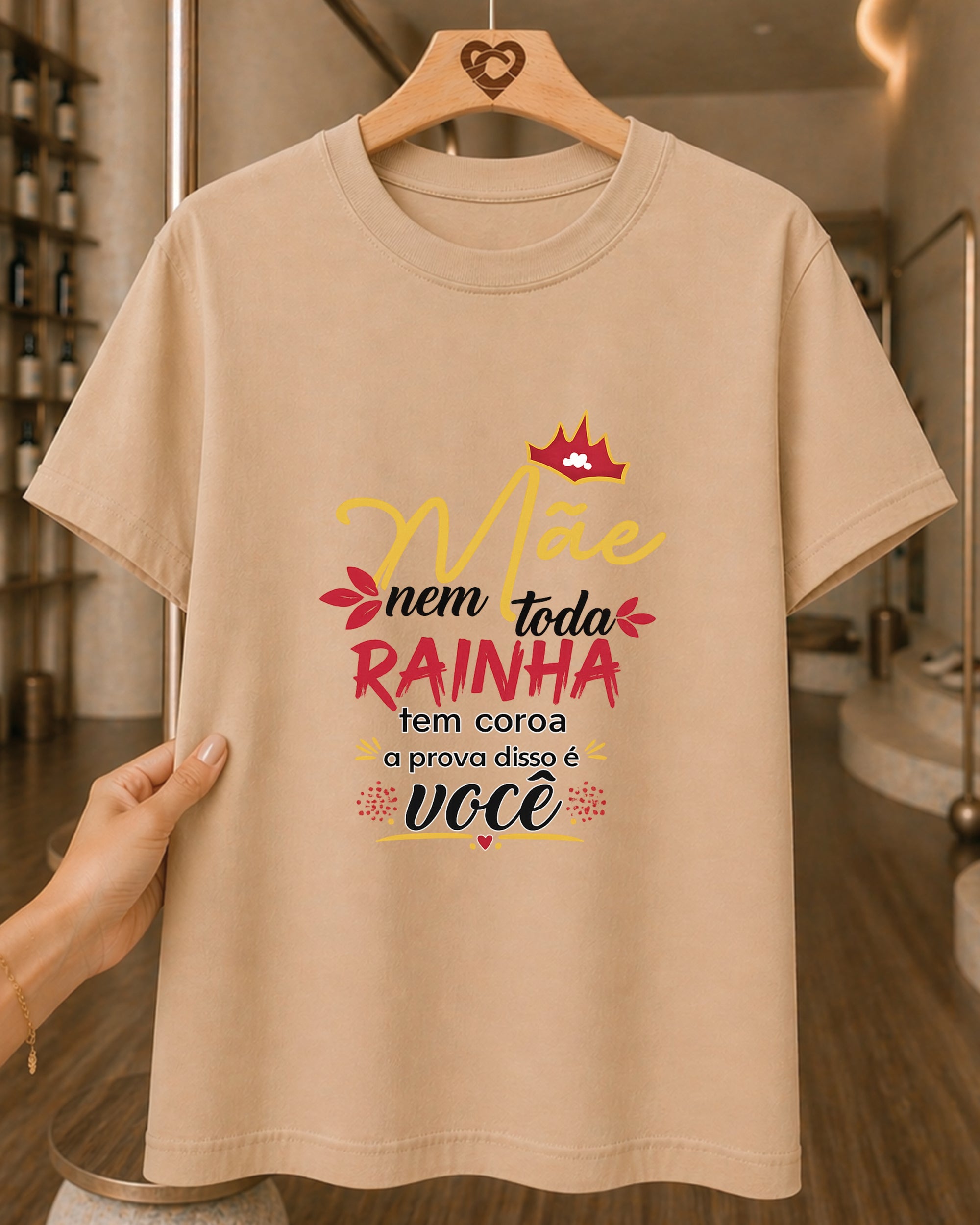 Camiseta Dia Das Mães Feminina "Mãe Você É Minha Rainha" 100% Algodão