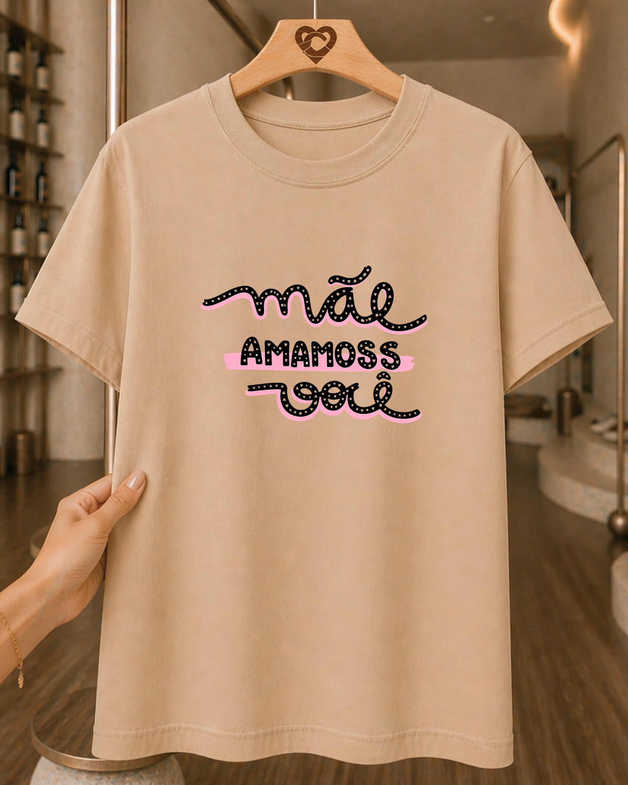 Camiseta Feminina "Mãe Amamos Você" 100% Algodão Dia Das Mães