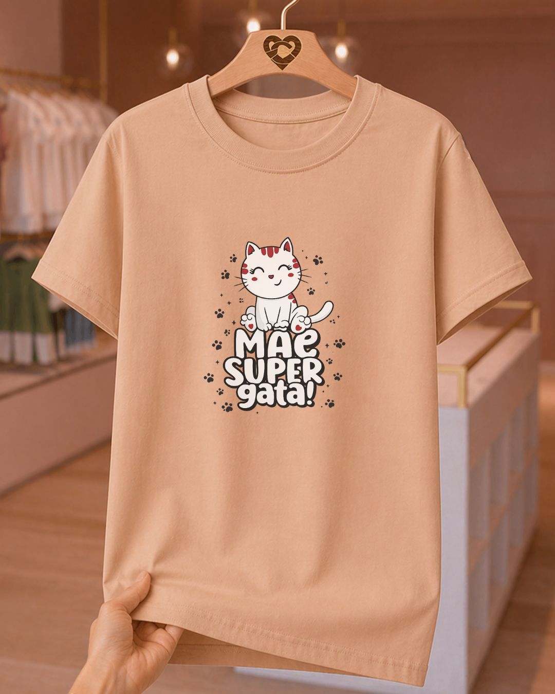 Camiseta Feminina Dia Das Mães "Mãe Super Gata" 100% Algodão