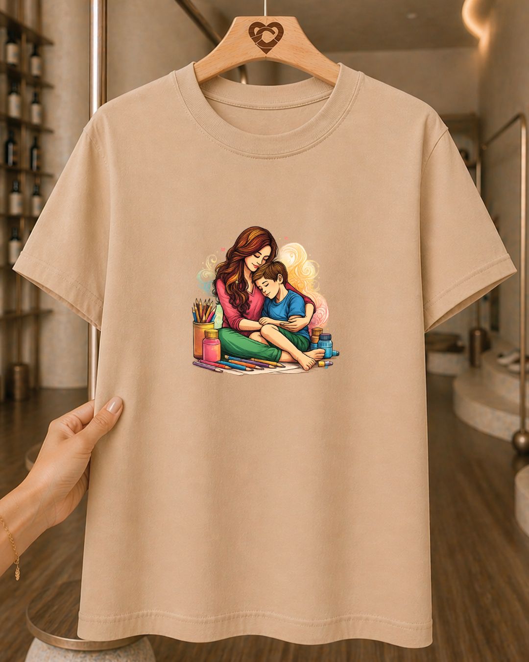 Camiseta Feminina 100% Algodão "Mãe E Filho Amor" Feliz Dia Das Mães
