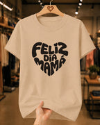 Camiseta Feminina "Feliz Dia Mãe" 100% Algodão Dia Das Mães
