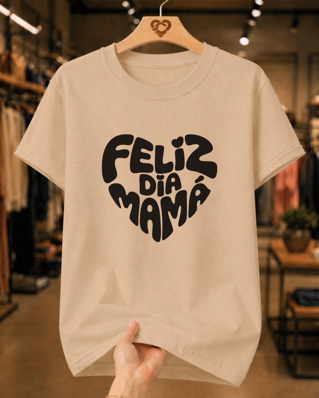 Camiseta Feminina "Feliz Dia Mãe" 100% Algodão Dia Das Mães