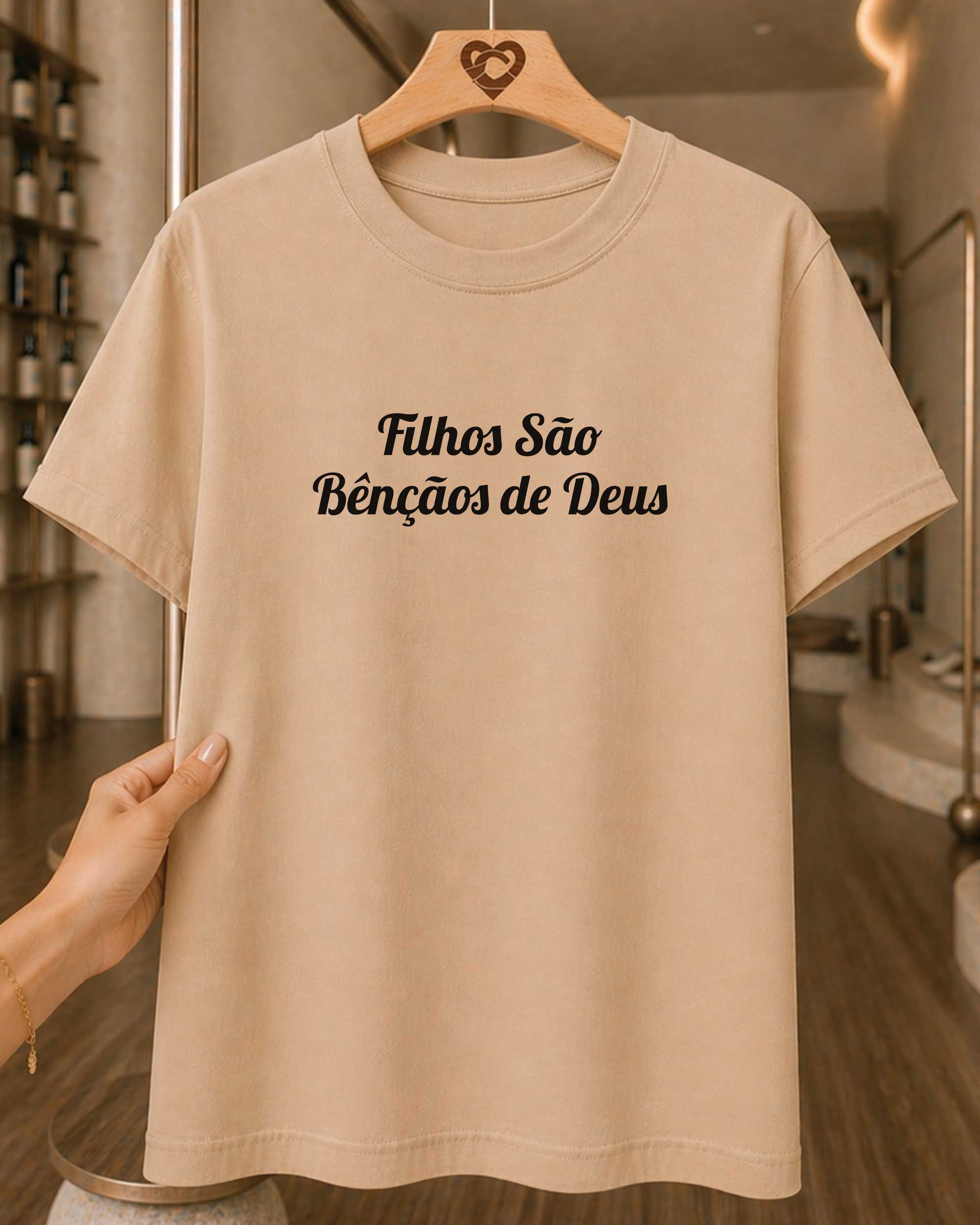 Camiseta Feminina 100% Algodão "Filhos São Bênçãos De Deus" Dia Das Mães