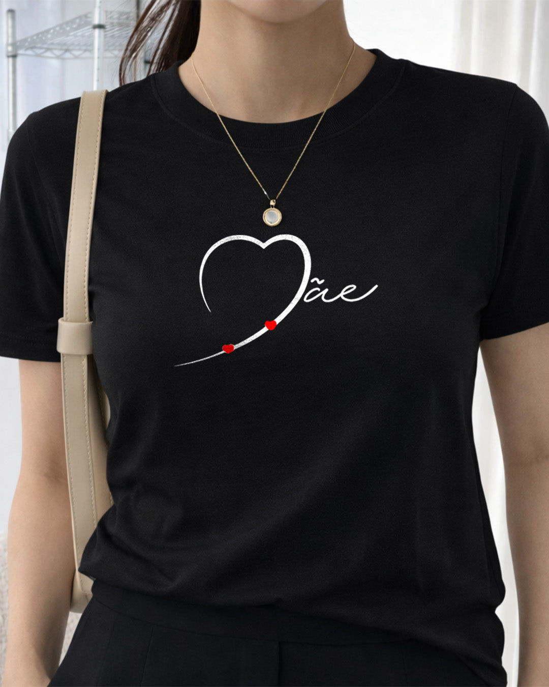 Camiseta 100% Algodão Feminina "Mãe" Dia Das Mães