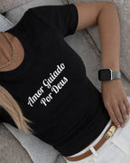 Camiseta Amor Guiado Por Deus Com Estampa Tipográfica