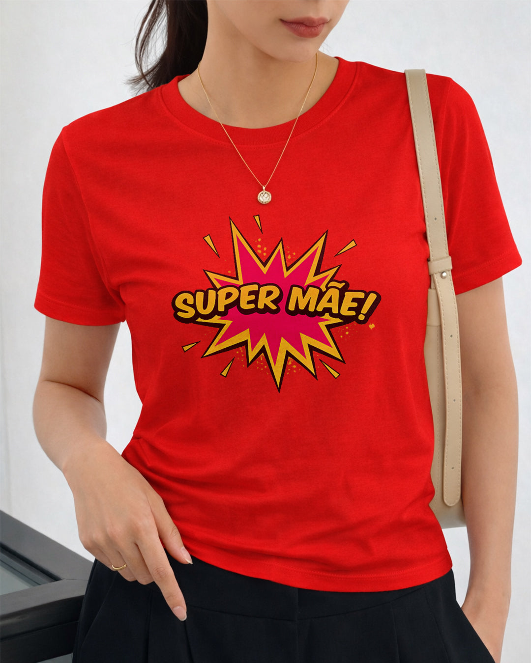 Camiseta Feminina 100% Algodão "Super Mãe" Dia Das Mães