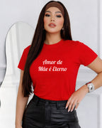 Camiseta Amor De Mãe É Eterno Com Estampa Tipográfica