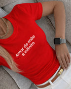 Camiseta Amor De Mãe É Infinito Com Estampa Minimalista