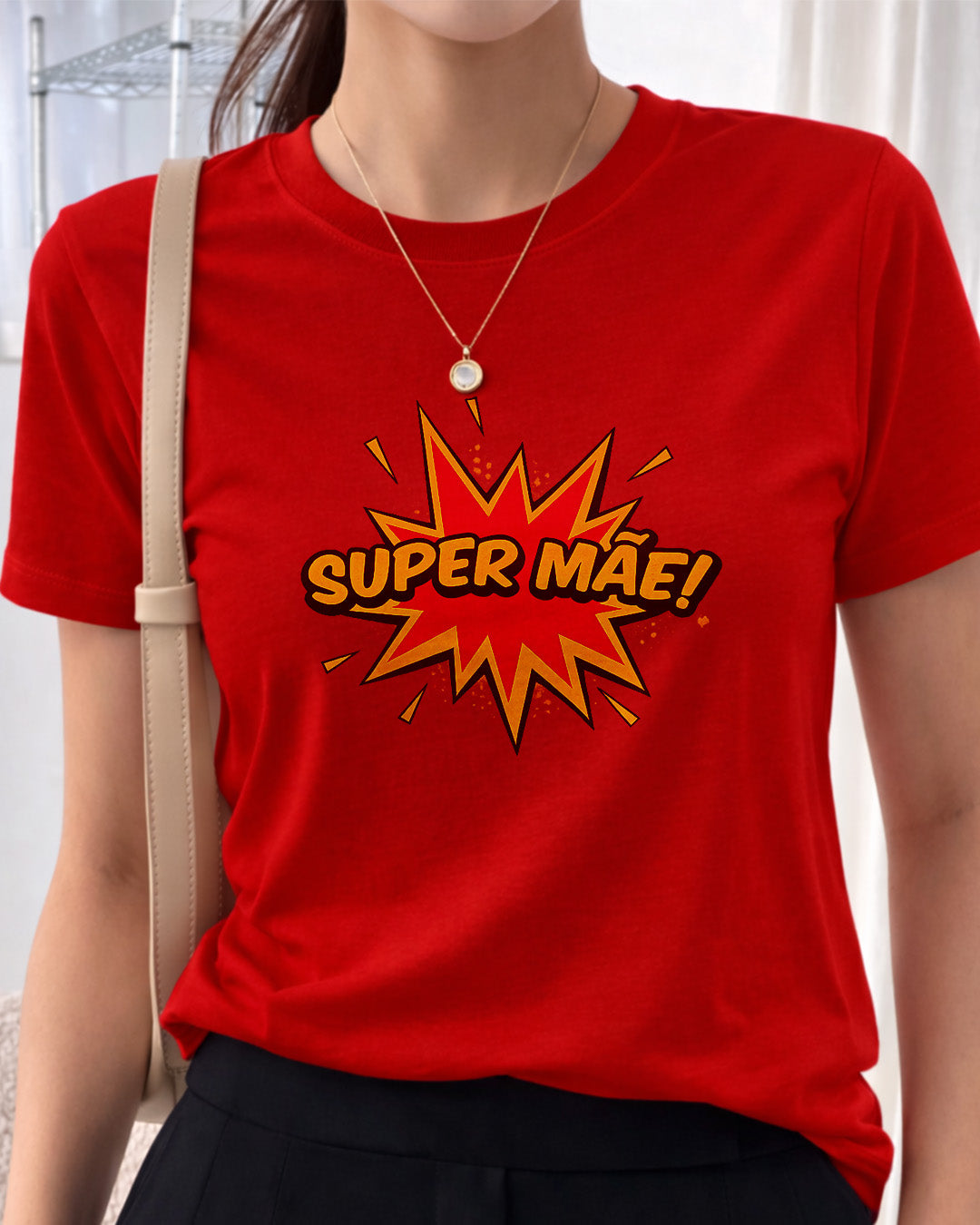 Camiseta Feminina 100% Algodão "Super Mãe" Dia Das Mães