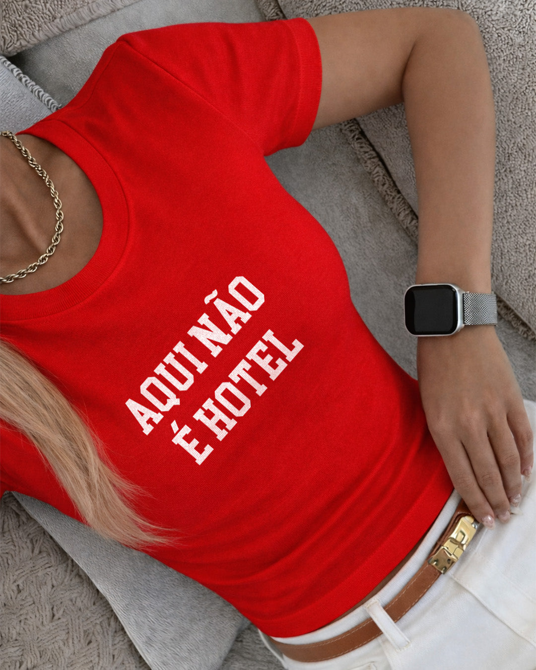 Camiseta 100% Algodão Feminina "Aqui Não É Hotel" Dia Das Mães