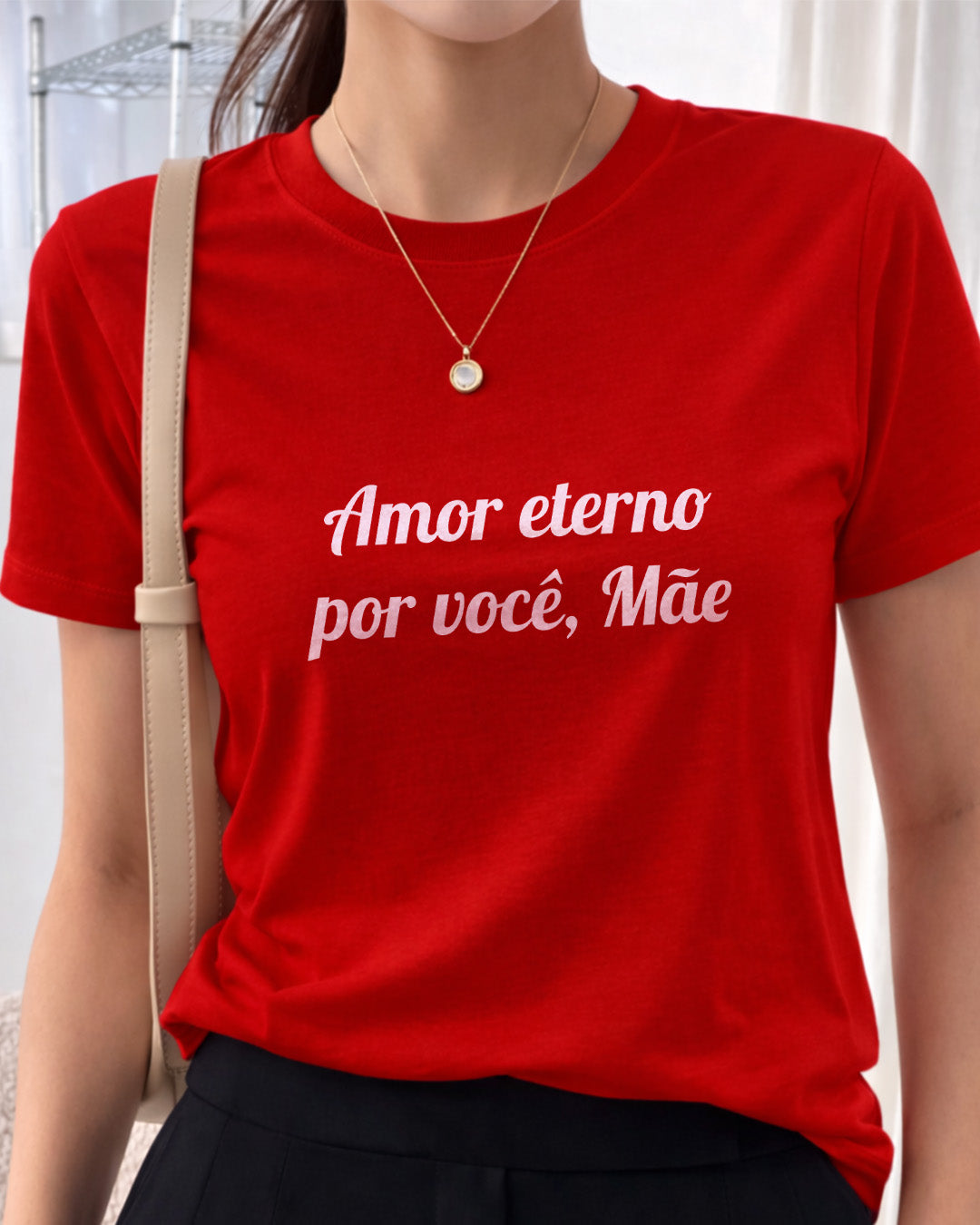 Camiseta Amor Eterno Por Você Mãe Com Estampa Tipográfica
